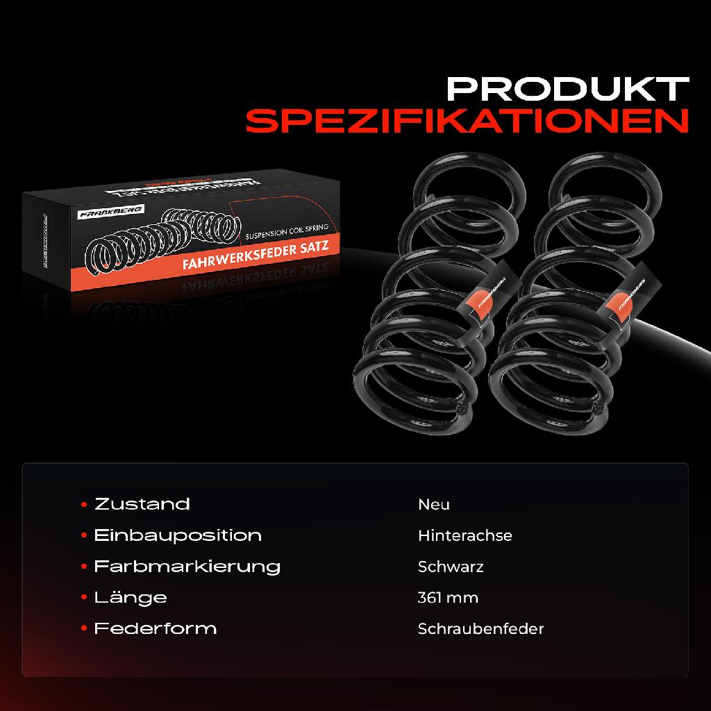 2x Fahrwerksfeder Hinterachse für Opel Astra Zafira Citroën C4 Mercedes Mitsubishi Bj ab 2006