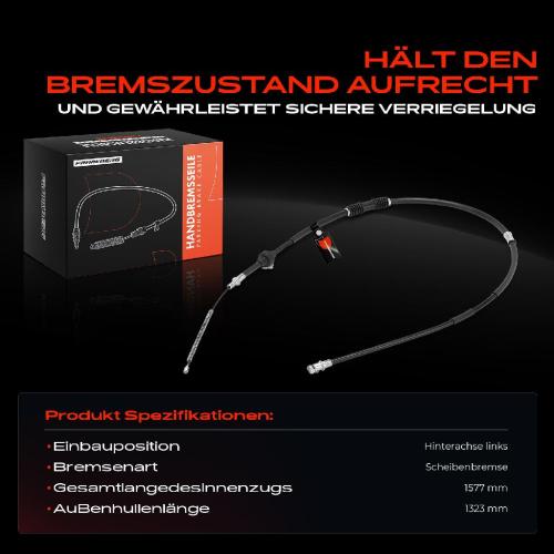 1x Seilzug Feststellbremse Hinterachse links für Mitsubishi Outlander I CUW 2002-2012 Bild 1x Seilzug Feststellbremse Hinterachse links für Mitsubishi Outlander I CUW 2002-2012