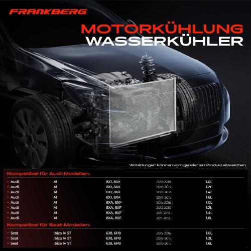 Frankberg 1x Kühler Wasserkühler Motorkühler für VW Polo Audi A1 Seat Ibiza IV Skoda Fabia II Bild Frankberg 1x Kühler Wasserkühler Motorkühler für VW Polo Audi A1 Seat Ibiza IV Skoda Fabia II