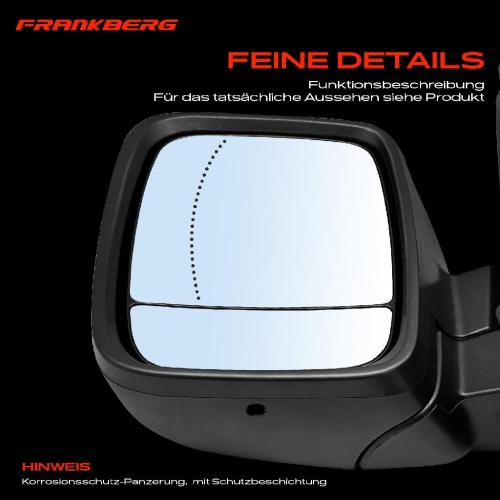 Frankberg 1x Außenspiegel Links für Fiat Talento 296 Nissan NV300 Opel Vivaro X82 Renault Trafic Bild Frankberg 1x Außenspiegel Links für Fiat Talento 296 Nissan NV300 Opel Vivaro X82 Renault Trafic