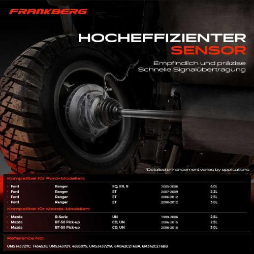 Frankberg 1x ABS Sensor Hinterachse links für Ford Ranger Mazda B-Serie BT-50 Pick-up 4.0L 2.2L 2.5L 3.0L 1999-2015 Bild Frankberg 1x ABS Sensor Hinterachse links für Ford Ranger Mazda B-Serie BT-50 Pick-up 4.0L 2.2L 2.5L 3.0L 1999-2015