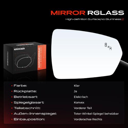 1x Spiegelglas Außenspiegel rechts für VW Polo AE1 AW1 BZ1 Audi A1 City Carver GBH Bild 1x Spiegelglas Außenspiegel rechts für VW Polo AE1 AW1 BZ1 Audi A1 City Carver GBH