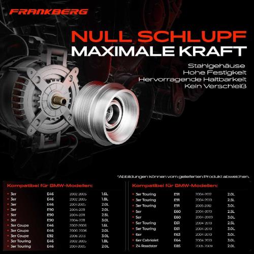 1x Generatorfreilauf Lichtmaschine für BMW 3er E46 E90 E91 5er E60 E61 6er 7er Z4 Bild 1x Generatorfreilauf Lichtmaschine für BMW 3er E46 E90 E91 5er E60 E61 6er 7er Z4