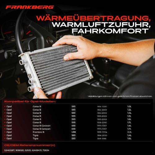 1x Wärmetauscher Innenraumheizung für Opel Corsa S93 Combo 71 Frontera 6B Tigra 95 Bild 1x Wärmetauscher Innenraumheizung für Opel Corsa S93 Combo 71 Frontera 6B Tigra 95