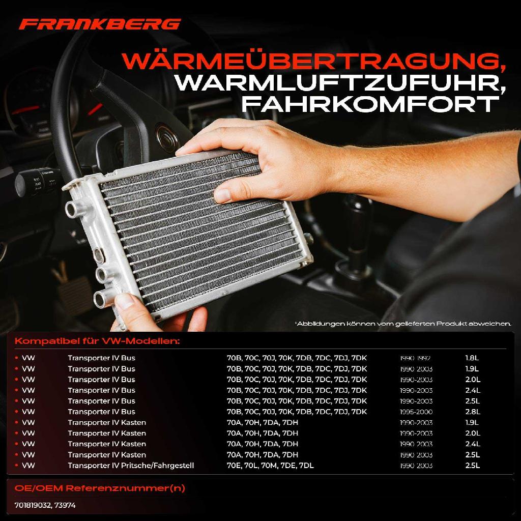 1x Wärmetauscher Innenraumheizung für VW Transporter IV 70B 70A 70E California T4