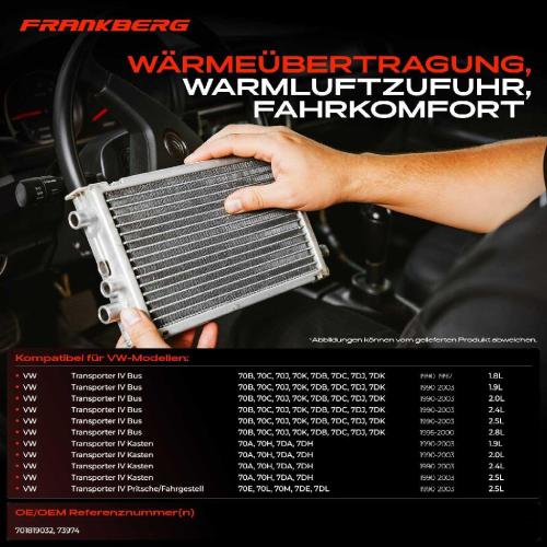 1x Wärmetauscher Innenraumheizung für VW Transporter IV 70B 70A 70E California T4 Bild 1x Wärmetauscher Innenraumheizung für VW Transporter IV 70B 70A 70E California T4
