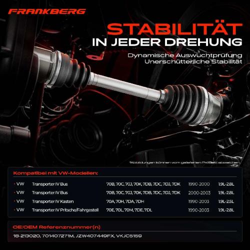 1x Antriebswelle Vorderachse für VW Transporter IV 70B 70C 70J 70K 7DB 7DC 7DJ 7DK Bild 1x Antriebswelle Vorderachse für VW Transporter IV 70B 70C 70J 70K 7DB 7DC 7DJ 7DK