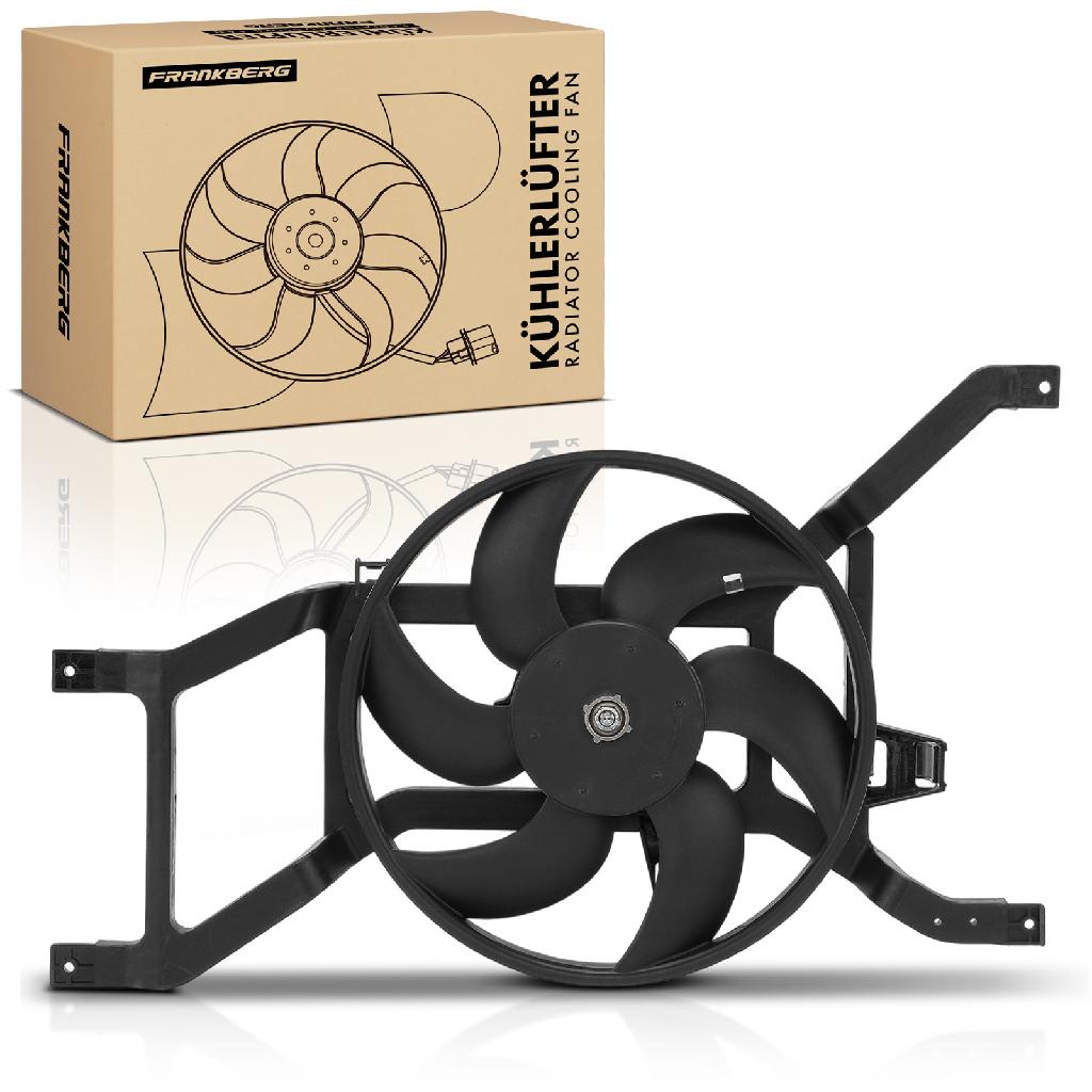 Frankberg 1x Motorkühller Einfachlüfter mit Kühlerlüfterrahmen Dacia Logan Express MCV KS Pick-up US Sandero Logan I LS Kombi KS