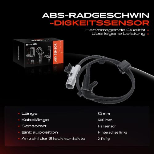 Frankberg 1x ABS Sensor Hinterachse links für Chevrolet Trax Opel Mokka/Mokka X 1.4L 1.6L 1.7L 1.8L Bj ab 2012 Bild Frankberg 1x ABS Sensor Hinterachse links für Chevrolet Trax Opel Mokka/Mokka X 1.4L 1.6L 1.7L 1.8L Bj ab 2012