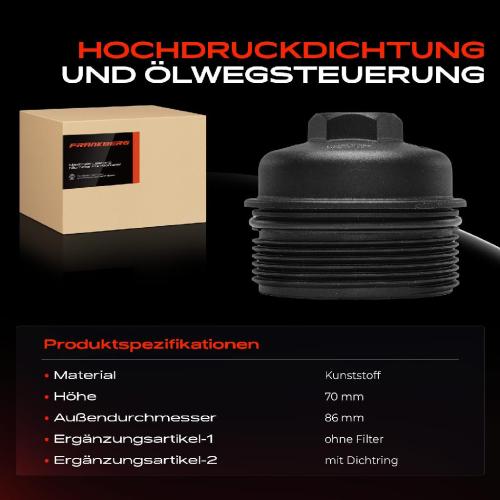 1x Deckel Ölfiltergehäuse für VW Golf Audi A3 Sportback 8P Seat Altea Skoda Fabia 2 Bild 1x Deckel Ölfiltergehäuse für VW Golf Audi A3 Sportback 8P Seat Altea Skoda Fabia 2