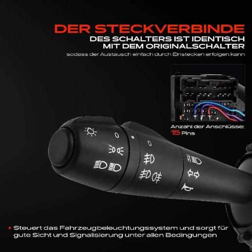 1x Kombischalter Lenkstockschalter für Dacia Dokker Duster Lodgy Logan II Sandero Bild 1x Kombischalter Lenkstockschalter für Dacia Dokker Duster Lodgy Logan II Sandero