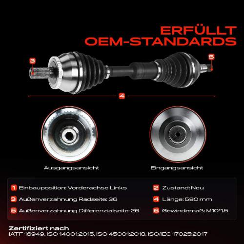 Frankberg 1x Antriebswelle Vorderachse Links für Volvo XC90 I 275 2.4L 2.5L 2002-2014 Bild Frankberg 1x Antriebswelle Vorderachse Links für Volvo XC90 I 275 2.4L 2.5L 2002-2014
