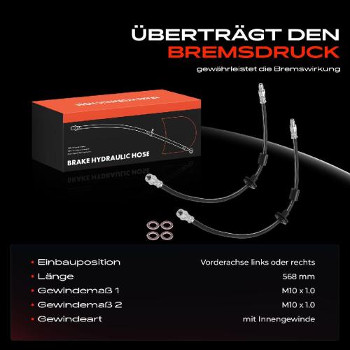 2x Bremsschlauch Bremsschläuche Vorne für Mercedes-Benz S-Klasse W140 C140 Bild 2x Bremsschlauch Bremsschläuche Vorne für Mercedes-Benz S-Klasse W140 C140