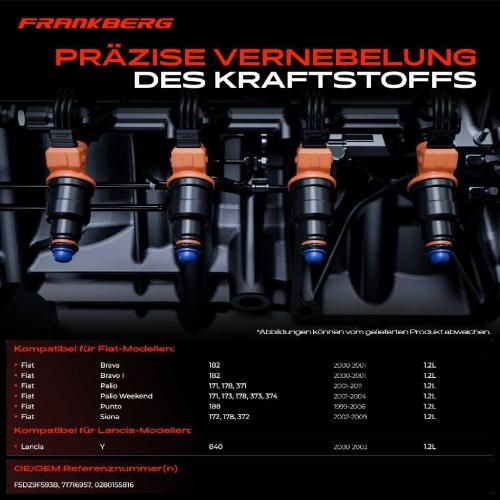 4x Einspritzventil Einspritzdüse für Fiat Brava Bravo I Palio Punto Siena Lancia Y Bild 4x Einspritzventil Einspritzdüse für Fiat Brava Bravo I Palio Punto Siena Lancia Y