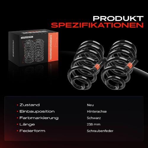 Frankberg 2x Fahrwerksfeder Hinterachse für BMW 3er E36 3.2L 1995-1998 Bild Frankberg 2x Fahrwerksfeder Hinterachse für BMW 3er E36 3.2L 1995-1998