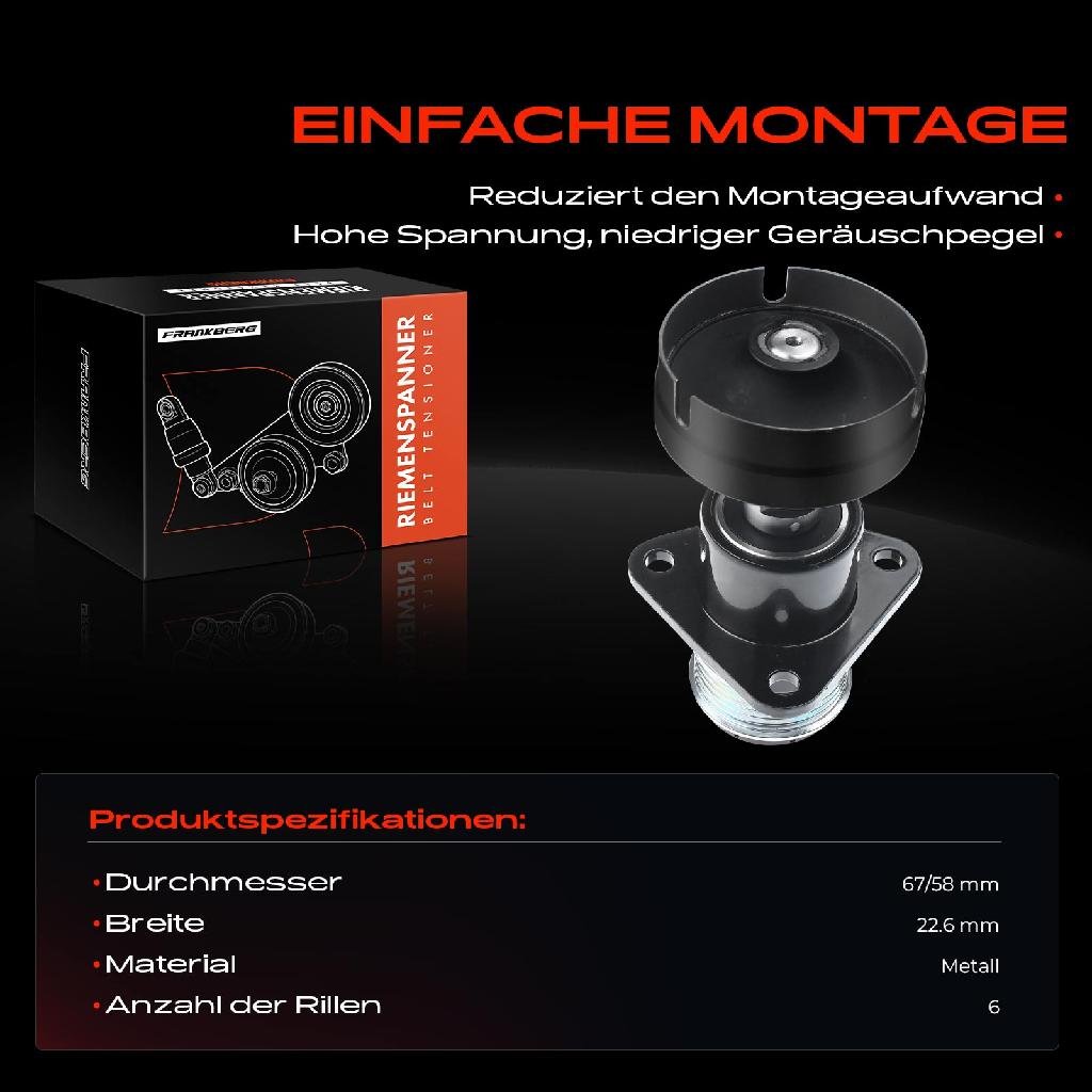 1x Spannrolle Riemenspanner für Ford C-Max Focus Galaxy Mondeo IV Tourneo 1.8L