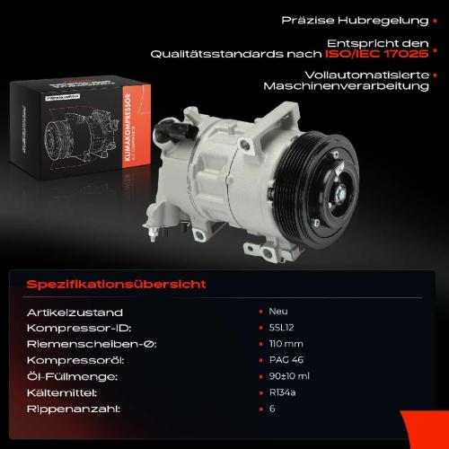 Frankberg 1x Klimakompressor für Citroën Berlingo C4 DS DS4 Peugeot 3008 5008 Partner Tepee Bild Frankberg 1x Klimakompressor für Citroën Berlingo C4 DS DS4 Peugeot 3008 5008 Partner Tepee