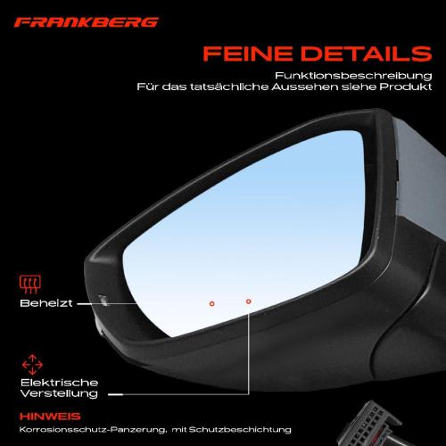 Frankberg 1x Außenspiegel Links für Skoda Octavia III 5E3 NL3 NR3 5E5 5E6 2012-2020 Bild Frankberg 1x Außenspiegel Links für Skoda Octavia III 5E3 NL3 NR3 5E5 5E6 2012-2020
