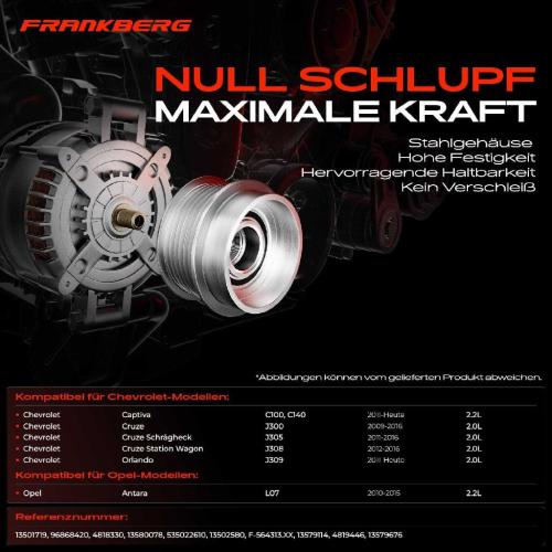 1x Generatorfreilauf Lichtmaschine für Chevrolet Captiva Cruze Orlando Opel Antara Bild 1x Generatorfreilauf Lichtmaschine für Chevrolet Captiva Cruze Orlando Opel Antara