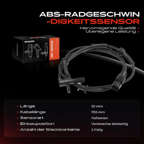 Frankberg 1x ABS Sensor Vorderachse beidseitig für Fiat Panda 312 319 Panda Van 312 519 0.9L 1.0L 1.2L Bj ab 2012 Bild Frankberg 1x ABS Sensor Vorderachse beidseitig für Fiat Panda 312 319 Panda Van 312 519 0.9L 1.0L 1.2L Bj ab 2012