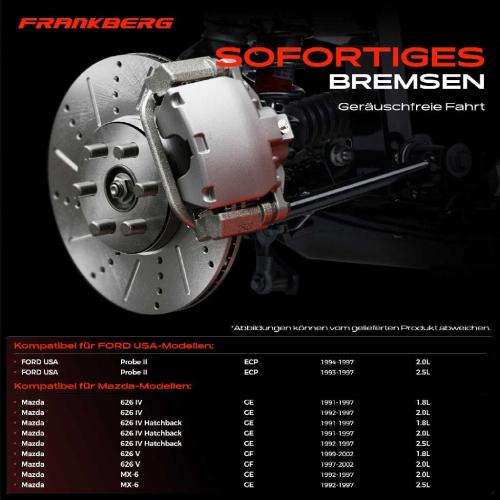 Frankberg 2x Bremsscheiben Hinterachse für Mazda 626 IV Hatchback V Station Wagon MX-6 Premacy Van Xedos 6 Bild Frankberg 2x Bremsscheiben Hinterachse für Mazda 626 IV Hatchback V Station Wagon MX-6 Premacy Van Xedos 6