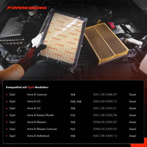 1x Luftfilter Filtereinsatz für Opel Astra G CC T98 F70 1.7 2.0 2001-2009 Bild 1x Luftfilter Filtereinsatz für Opel Astra G CC T98 F70 1.7 2.0 2001-2009