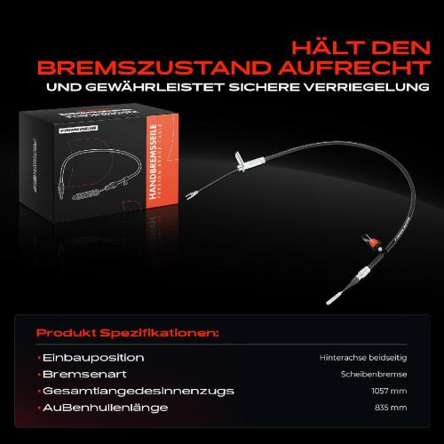 1x Seilzug Feststellbremse Hinterachse beidseitig für Mercedes-Benz W201 E-KLASSE W124 A124 C124 Bild 1x Seilzug Feststellbremse Hinterachse beidseitig für Mercedes-Benz W201 E-KLASSE W124 A124 C124