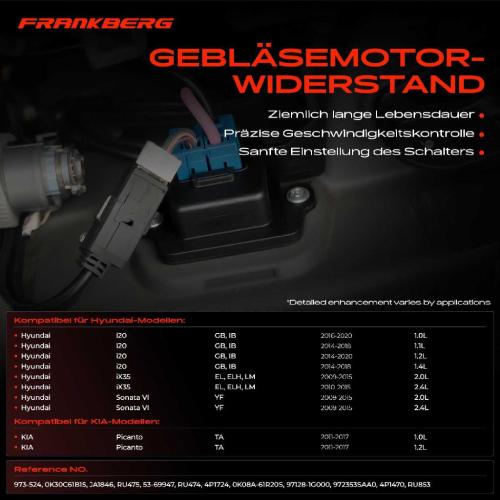 1x Widerstand Vorwiderstand Gebläsemotor für Hyundai Sonata VI iX35 KIA Picanto Bild 1x Widerstand Vorwiderstand Gebläsemotor für Hyundai Sonata VI iX35 KIA Picanto