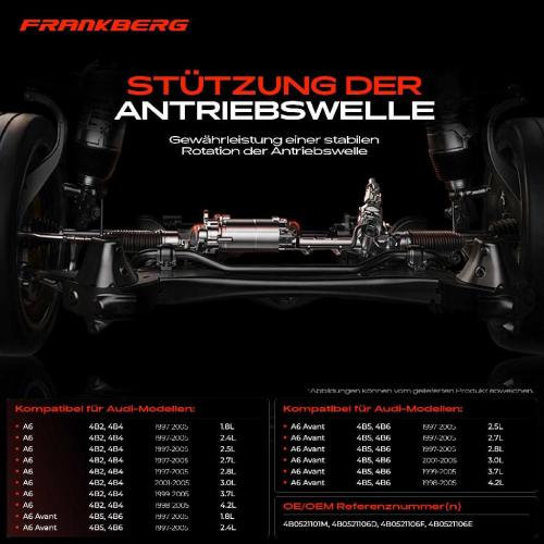 1x Lagerung Gelenkwelle Kardanwellenlager für Audi A6 Avant 4B5 4B6 4B2 4B4 Bild 1x Lagerung Gelenkwelle Kardanwellenlager für Audi A6 Avant 4B5 4B6 4B2 4B4