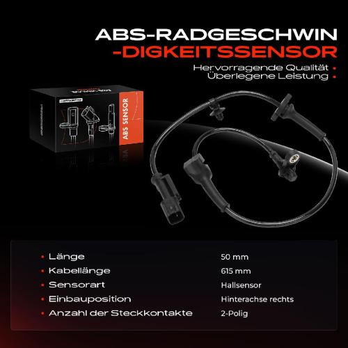 Frankberg 1x ABS Sensor Hinterachse rechts für Ford Fiesta VII HF HJ Fiesta VII Van 1.0L 1.1L 1.5L Bj ab 2017 Bild Frankberg 1x ABS Sensor Hinterachse rechts für Ford Fiesta VII HF HJ Fiesta VII Van 1.0L 1.1L 1.5L Bj ab 2017
