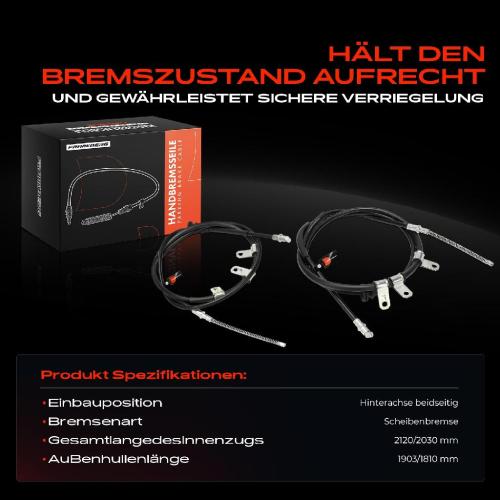 2x Seilzug Feststellbremse Hinterachse beidseitig für Mitsubishi Grandis NAW 2.0L 2.4L 2004-2011 Bild 2x Seilzug Feststellbremse Hinterachse beidseitig für Mitsubishi Grandis NAW 2.0L 2.4L 2004-2011