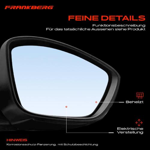 Frankberg 1x Außenspiegel Rechts für Peugeot 208 I CA CC 1.0L 1.2L 1.4L 1.5L 1.6L Bj ab 2012 Bild Frankberg 1x Außenspiegel Rechts für Peugeot 208 I CA CC 1.0L 1.2L 1.4L 1.5L 1.6L Bj ab 2012
