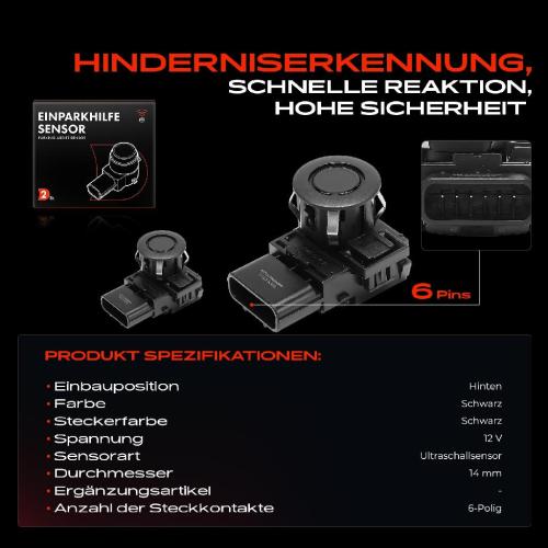 2x Parksensor PDC Sensor Hinten für Honda Accord 8 Kombi CR CU CW Pilot Bild 2x Parksensor PDC Sensor Hinten für Honda Accord 8 Kombi CR CU CW Pilot