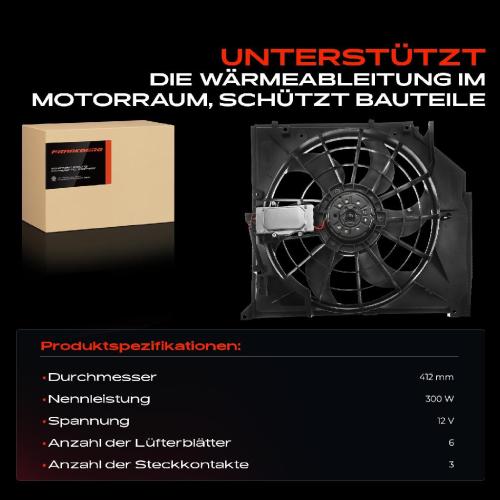 Frankberg 1x Motorkühller Einfachlüfter mit Kühlerlüfterrahmen BMW 3er Cabriolet Coupe Compact Touring E46 Bild Frankberg 1x Motorkühller Einfachlüfter mit Kühlerlüfterrahmen BMW 3er Cabriolet Coupe Compact Touring E46