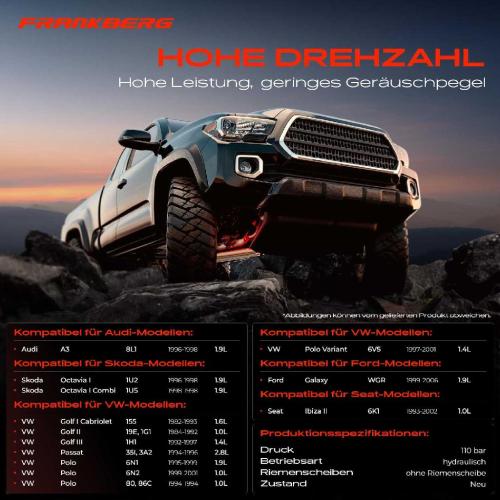 Frankberg 1x Servopumpe hydraulisch für Audi A3 8L Ford Galaxy Seat Skoda VW Golf 1 2 3 4 Jetta II Passat Bild Frankberg 1x Servopumpe hydraulisch für Audi A3 8L Ford Galaxy Seat Skoda VW Golf 1 2 3 4 Jetta II Passat