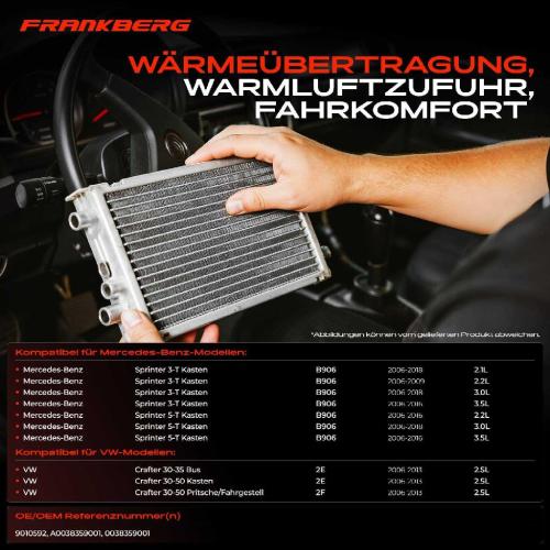 1x Wärmetauscher Innenraumheizung für VW Crafter 30 35 Mercedes-Benz Sprinter B906 Bild 1x Wärmetauscher Innenraumheizung für VW Crafter 30 35 Mercedes-Benz Sprinter B906