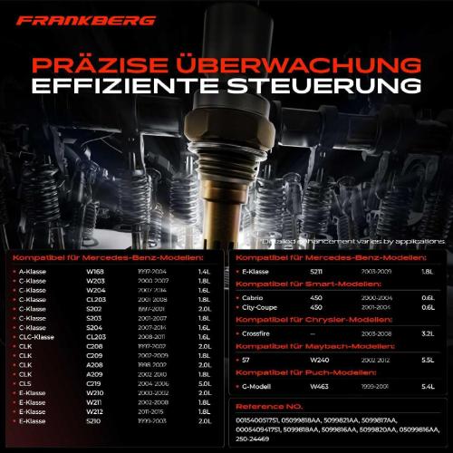 Frankberg 1x Lambdasonde Regelsonde Vor Katalysator für Mercedes-Benz W203 C208 W163 Chrysler Smart Bild Frankberg 1x Lambdasonde Regelsonde Vor Katalysator für Mercedes-Benz W203 C208 W163 Chrysler Smart