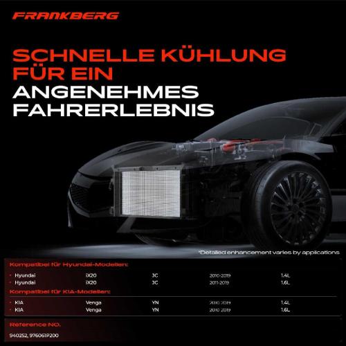 Frankberg 1x Kondensator Klimaanlage für Hyundai iX20 KIA Venga 1.4L 1.6L Bj ab 2010 Bild Frankberg 1x Kondensator Klimaanlage für Hyundai iX20 KIA Venga 1.4L 1.6L Bj ab 2010