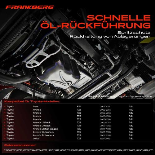 Frankberg 1x Ölwanne Motorölwanne für Toyota Auris E15 Avensis T22 Celica ZZT23 Corolla E11 MR 2 3 RAV 4 2 Bild Frankberg 1x Ölwanne Motorölwanne für Toyota Auris E15 Avensis T22 Celica ZZT23 Corolla E11 MR 2 3 RAV 4 2