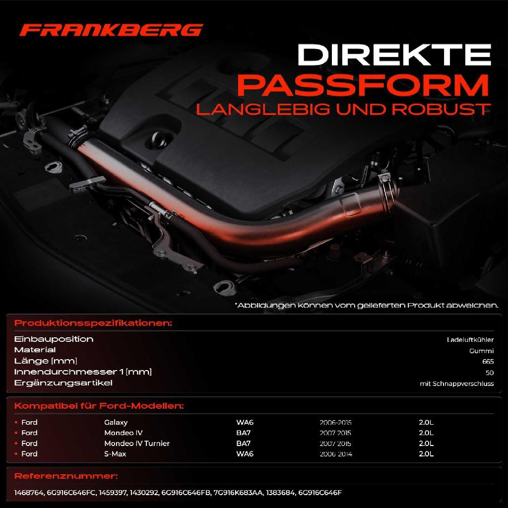 1x Kühlerschlauch Turboschlauch für Ford Galaxy WA6 Mondeo IV BA7 Mondeo IV Stufenheck Turnier S-Max WA6