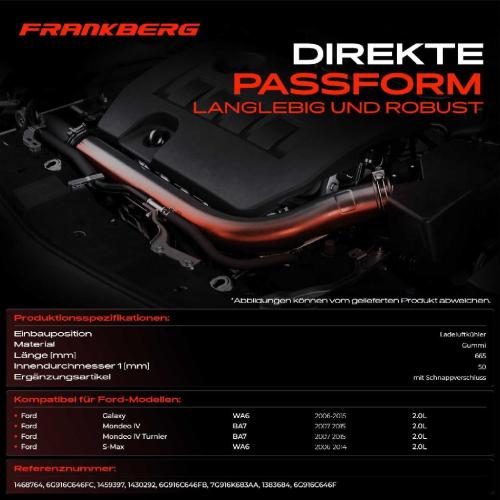 Frankberg 1x Kühlerschlauch Turboschlauch für Ford Galaxy WA6 Mondeo IV BA7 Mondeo IV Stufenheck Turnier S-Max WA6 Bild Frankberg 1x Kühlerschlauch Turboschlauch für Ford Galaxy WA6 Mondeo IV BA7 Mondeo IV Stufenheck Turnier S-Max WA6