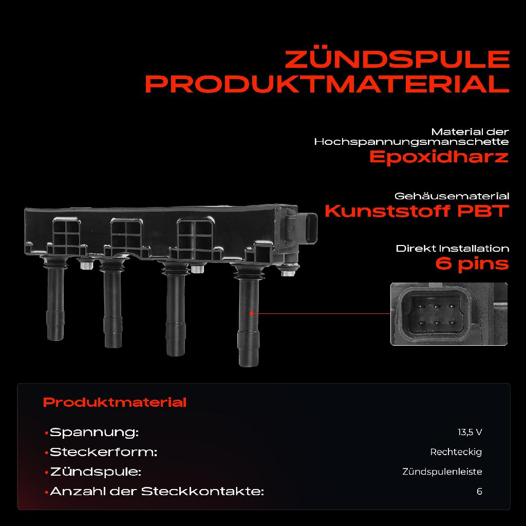 1x Zündspule Zündkerze für Opel Astra G Cabriolet Caravan CC Coupe Stufenheck Combo Kasten/MPV
