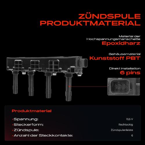 Frankberg 1x Zündspule Zündkerze für Opel Astra G Cabriolet Caravan CC Coupe Stufenheck Combo Kasten/MPV Bild Frankberg 1x Zündspule Zündkerze für Opel Astra G Cabriolet Caravan CC Coupe Stufenheck Combo Kasten/MPV