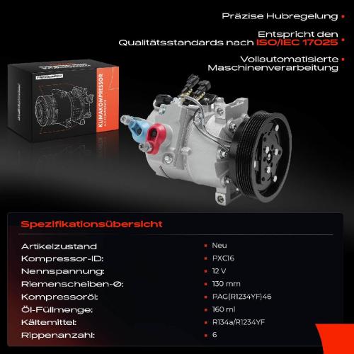 Frankberg 1x Klimakompressor für Volvo XC90 275 3.2L 2006-2012 Bild Frankberg 1x Klimakompressor für Volvo XC90 275 3.2L 2006-2012