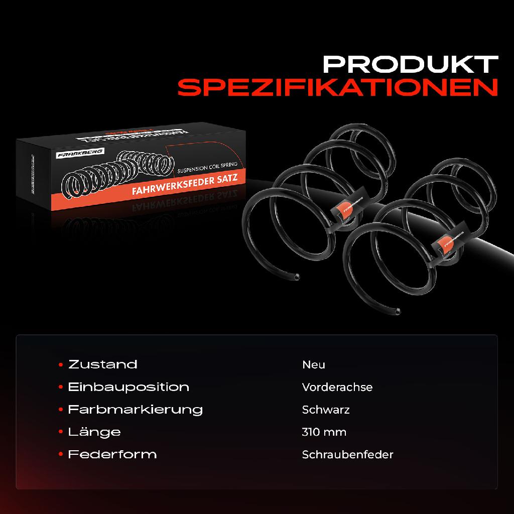 2x Fahrwerksfeder Vorderachse für MINI Mini Clubman R55 1.4L 1.6L 2007-2014