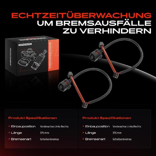 2x Warnkontakt Bremsbelagverschleiß Vorderachse für Porsche Cayenne Panamera Bj ab 2009 Bild 2x Warnkontakt Bremsbelagverschleiß Vorderachse für Porsche Cayenne Panamera Bj ab 2009