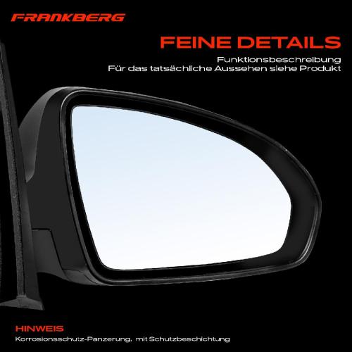 Frankberg 1x Außenspiegel Rechts für Smart Fortwo Cabrio Coupe 451 0.8L 1.0L Bj ab 2007 Bild Frankberg 1x Außenspiegel Rechts für Smart Fortwo Cabrio Coupe 451 0.8L 1.0L Bj ab 2007