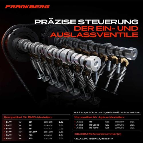Frankberg 1x Nockenwelle für BMW 1 2 3 4 5-7er X1 X2 X3 X4 MIN R60 R61 F55-F57 Alpina Bild Frankberg 1x Nockenwelle für BMW 1 2 3 4 5-7er X1 X2 X3 X4 MIN R60 R61 F55-F57 Alpina