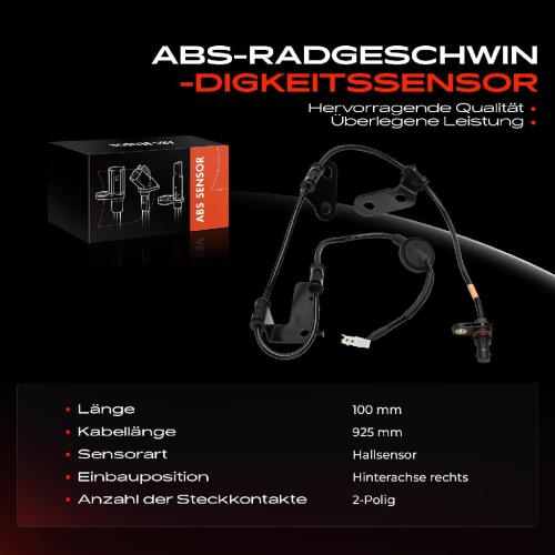 Frankberg 1x ABS Sensor Hinterachse rechts für KIA Optima FSGDS6B 1.7L 2.0L 2012-2015 Bild Frankberg 1x ABS Sensor Hinterachse rechts für KIA Optima FSGDS6B 1.7L 2.0L 2012-2015