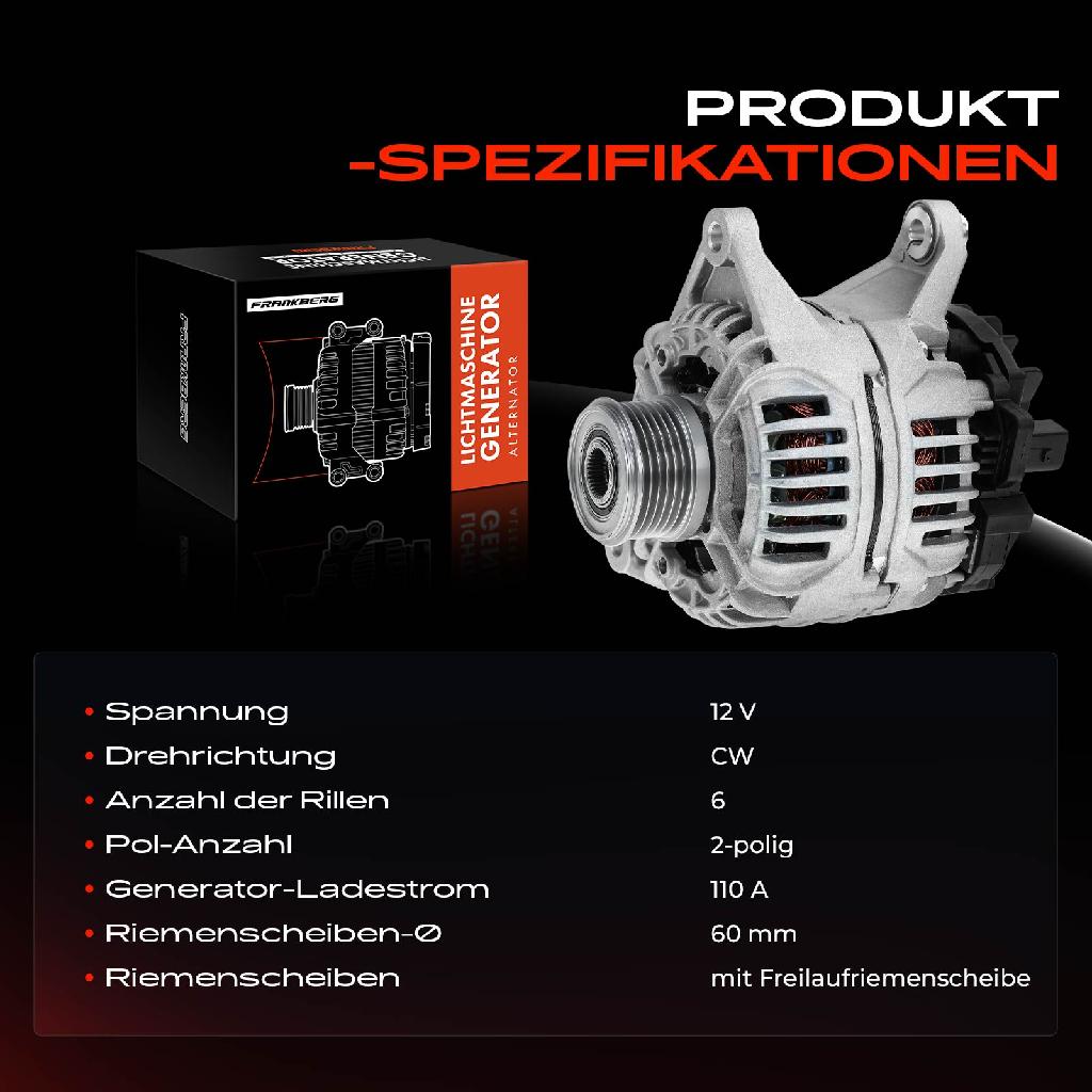 1x Lichtmaschine Generator für Citroën Jumper Iveco Daily IV V Peugeot Boxer